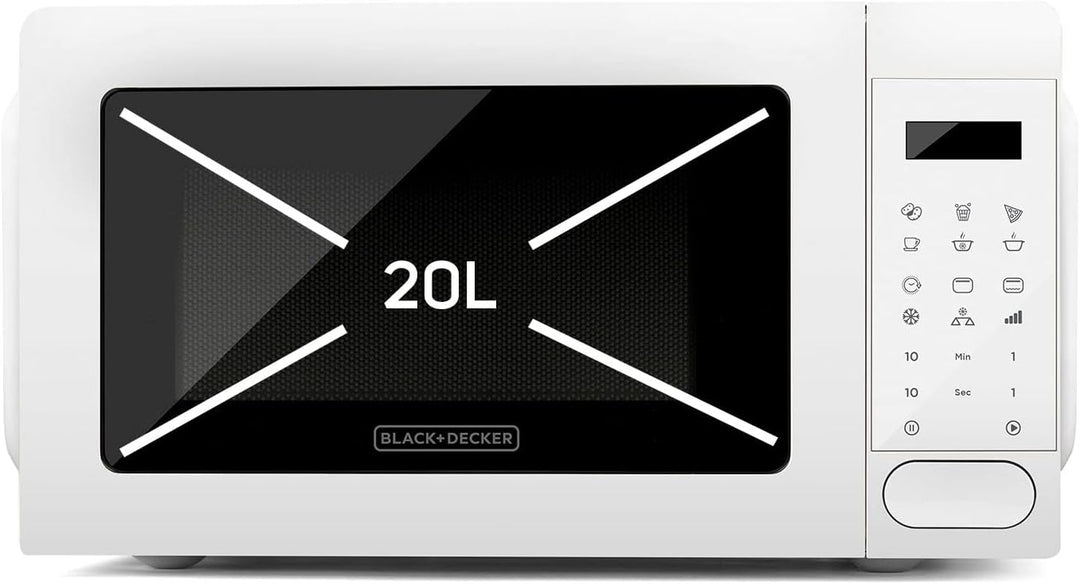 Black+Decker BXMZ701E - digitale Mikrowelle mit 20l Volumen und 700W Mikrowellenleistung, 10 Leistun