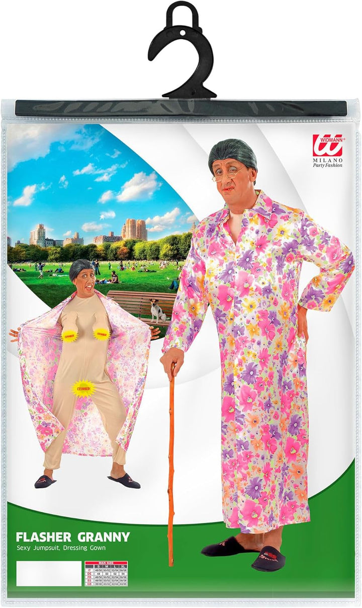 "FLASHER GRANNY" (sexy jumpsuit, dressing gown) - (XL), XL