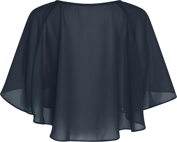 Bolerose weich Hochzeit Umhängetuch Abend Durchsichtiges Chiffon Überwurf Umhang Schultertuch Nachtb