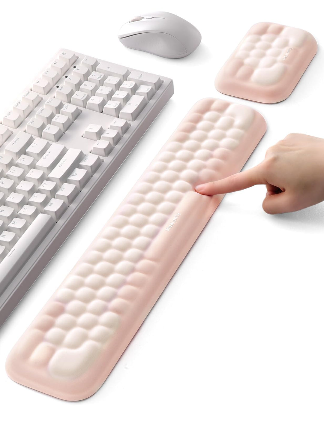 MEATANTY Mauspad Mit Handgelenkauflage & Tastatur Handballenauflage – Ergonomisches Memory-Schaum Se