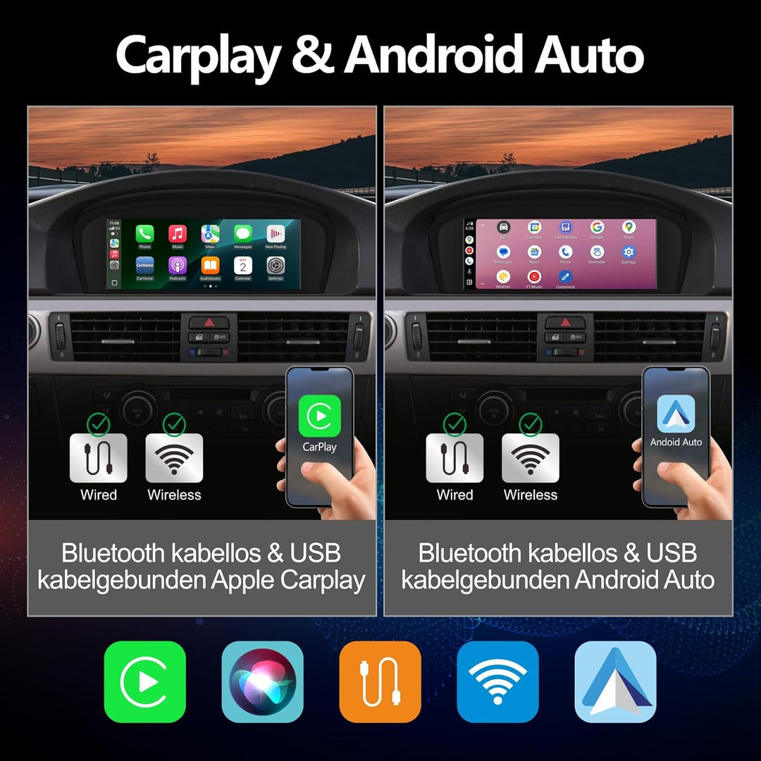 Touchscreen für BMW E60 E90 mit Carplay/Android Auto CCC System Radio für BMW E60/E61/E63/E64/E91/E9