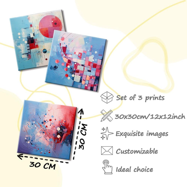 Piy Painting Abstraktes Gemälde Auf Leinwand, Abstraktes Leinwandbild, Rosa Blau Leinwand Wandbilder