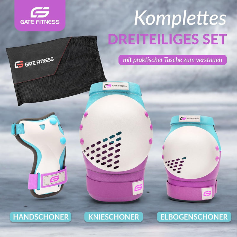 GATE FITNESS® Protektoren Set für Kinde & Erwachsene - Schutzausrüstung Set [6 Teilen] Knieschützer