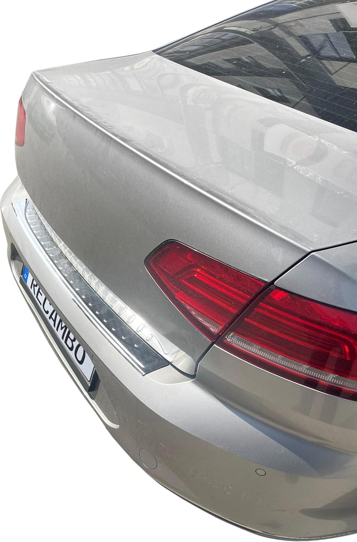 RECAMBO Ladekantenschutz Edelstahl Hochglanz poliert, Chrom Look - kompatibel für VW Passat B8 Limou