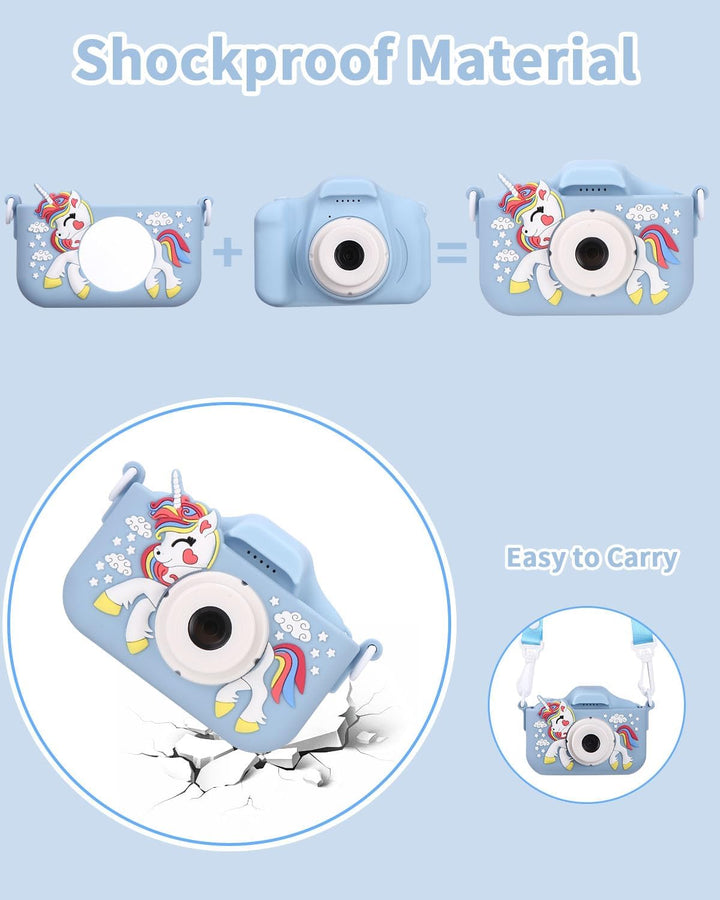 Kinderkamera,Kinder Kamera 1080P Bildschirm Kamera mit 64GB-Karte Selfie Digitalkamera Kinder Fotoap