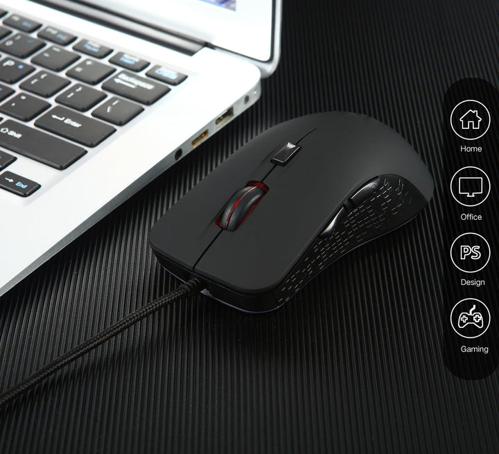Beheizter Maus,Winter-Handwärmer USB Gaming-Maus,Wärme 38–48 °C Einstellbar-Mattschwarz