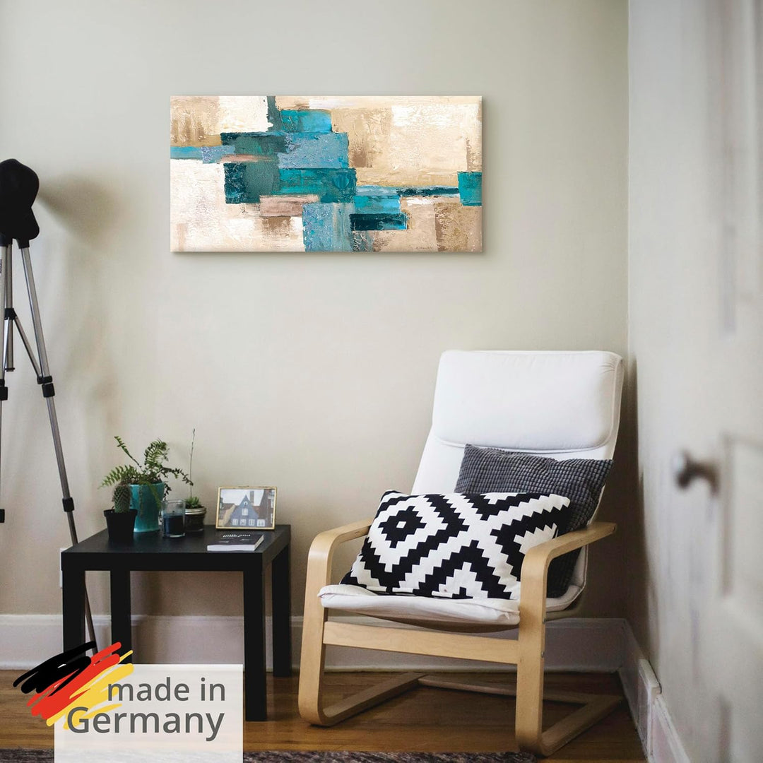 ARTland Leinwandbilder Wandbild Bild Leinwand 100x100 cm Quadratisch Gemälde Modern Abstrakte Kunst