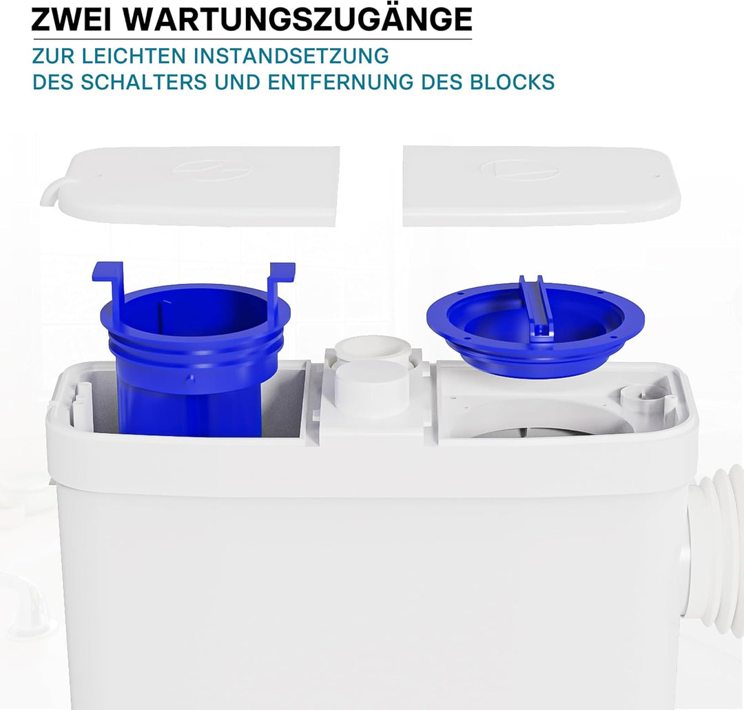 XPOtool 3/1 Kleinhebeanlage mit seitlichem Anschluss, Hebeanlage 450 W mit Häcksler, Abwasserhebeanl