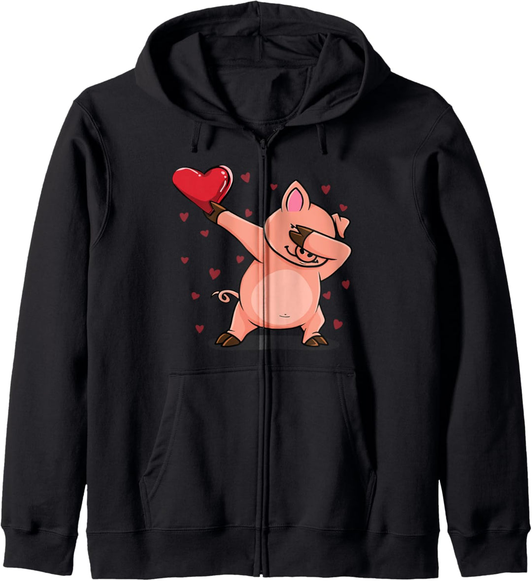 Tupfender Schwein & Herz - Lustige Valentinestag Geschenke Kapuzenjacke