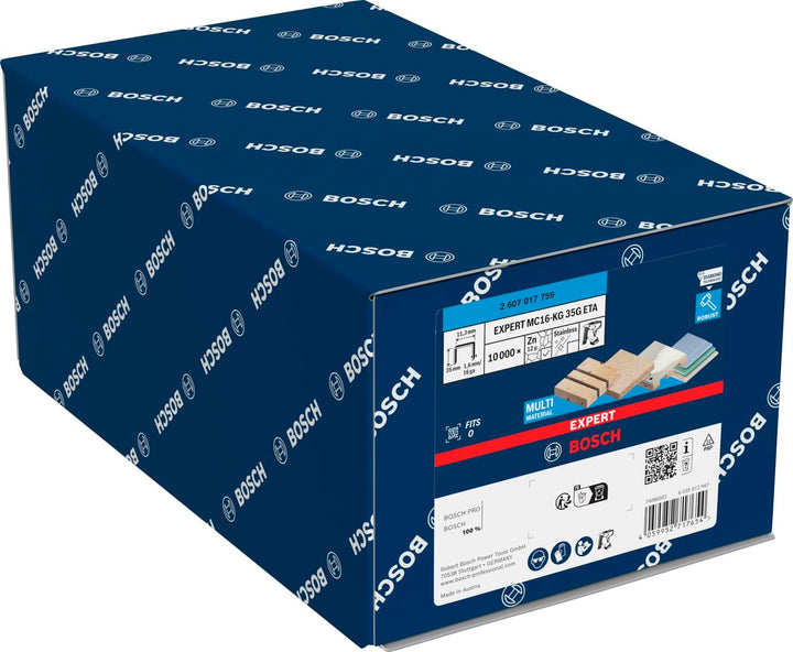 Bosch 144x EXPERT MC16-KG G ETA Klammer mit mittlerem Rücken, 1,6/16 g (für Bauholz, Spanplatte, Län
