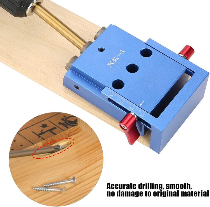 Taschenloch Bohrvorrichtung Set, Aluminiumlegierung Dübelbohr Set Taschenloch Jig Kit Holzbearbeitun