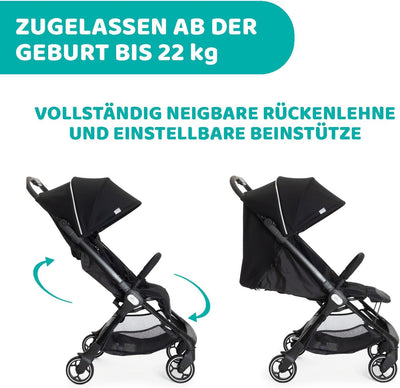 Chicco We Kinderwagen, faltbar, ultraleicht, von 0 Monaten bis 22 kg, Reise-Kinderwagen, neigbar, mi