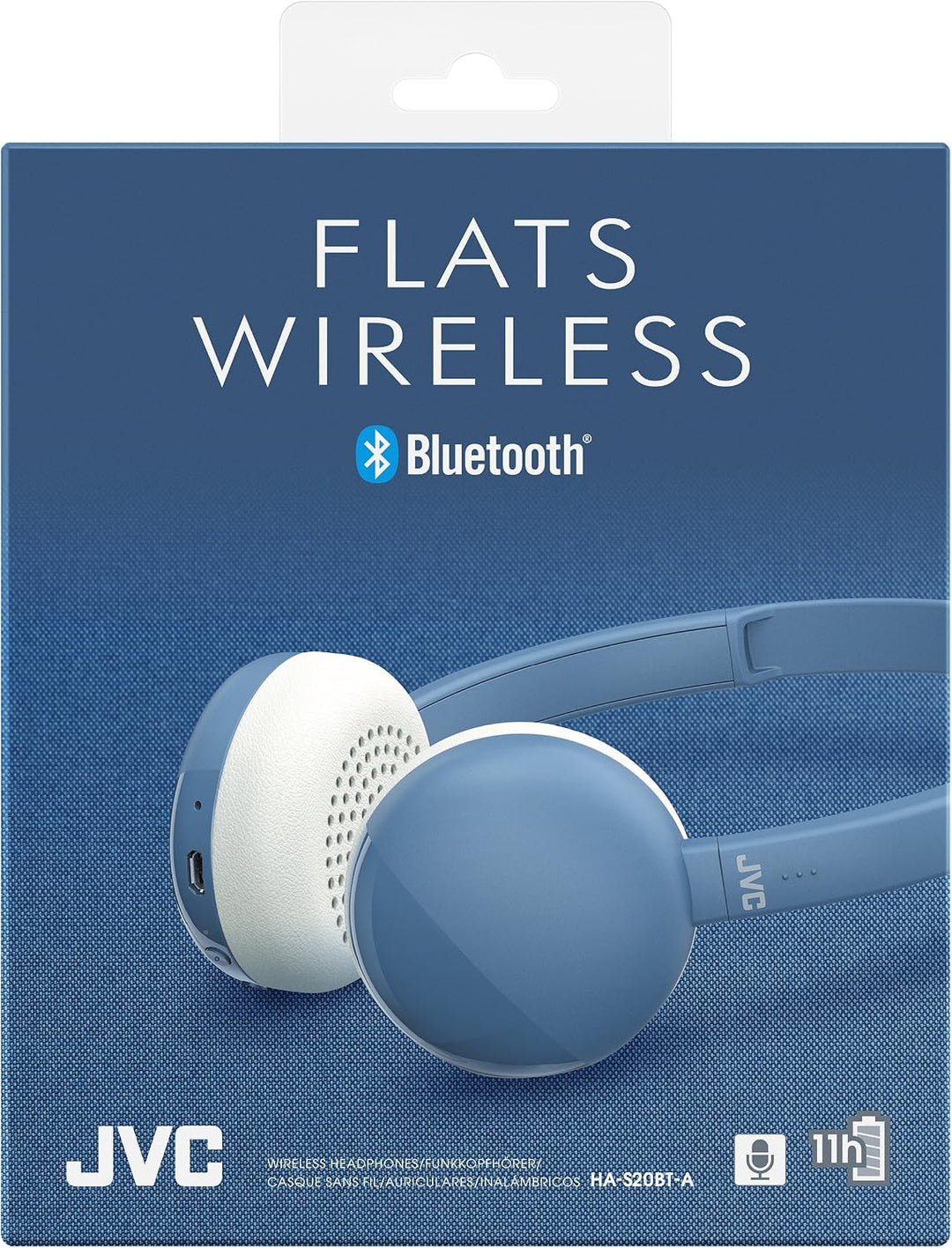 JVC HA-S20BT-A-E Bluetooth On-Ear Kopfhörer mit 3-Tasten-Bedienung Schwarz blau, blau