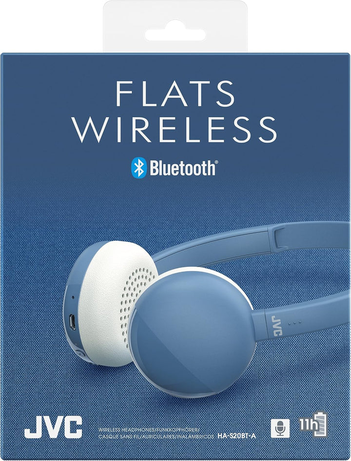 JVC HA-S20BT-A-E Bluetooth On-Ear Kopfhörer mit 3-Tasten-Bedienung Schwarz blau, blau