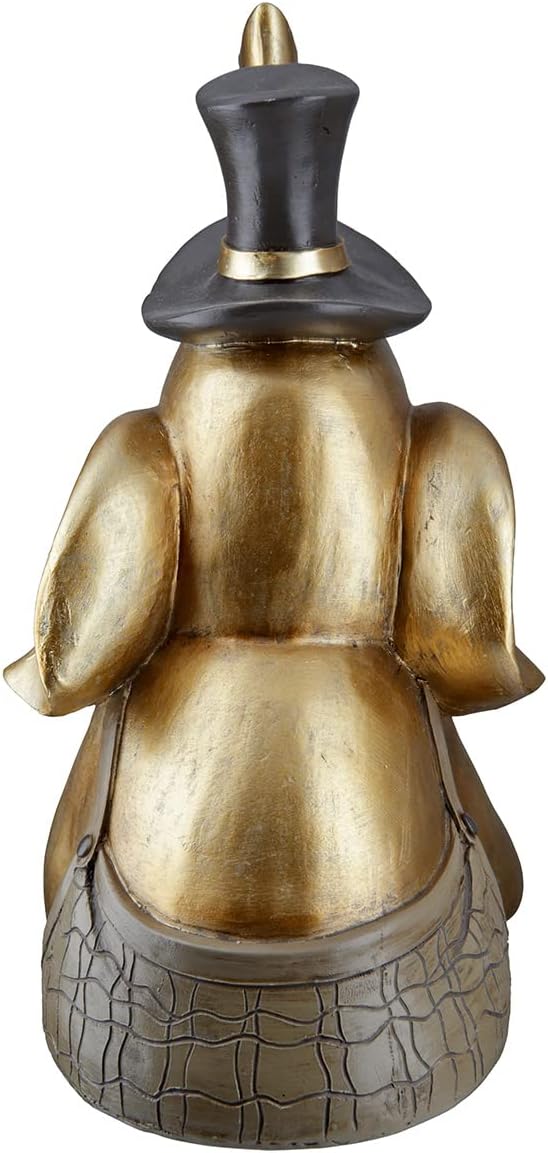 GILDE Deko Figur Skulptur Elefant mit Zylinder - Tierfigur aus Kunstharz - Dekoration Wohnzimmer - F