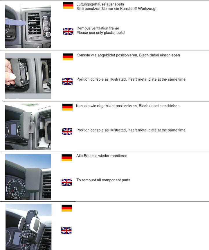KUDA 096755 Halterung Kunstleder schwarz für VW T5 Multivan ab 2009 (Fach mit Deckel) (Nicht Caravel