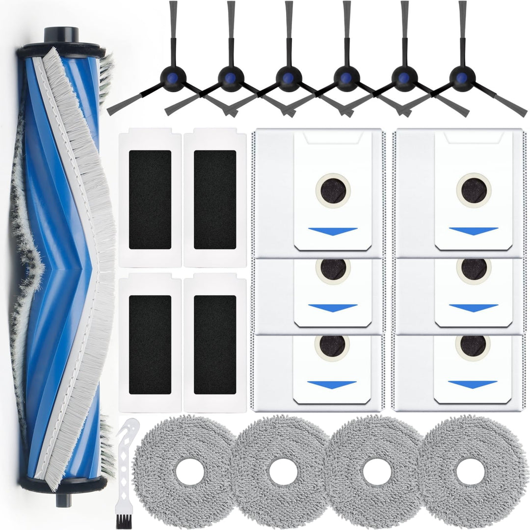 Bluearks 21 Stück Zubehörset für Ecovacs T30 Pro Omni Roboter Saugroboter, 1 Hauptbürste, 4 Filter,