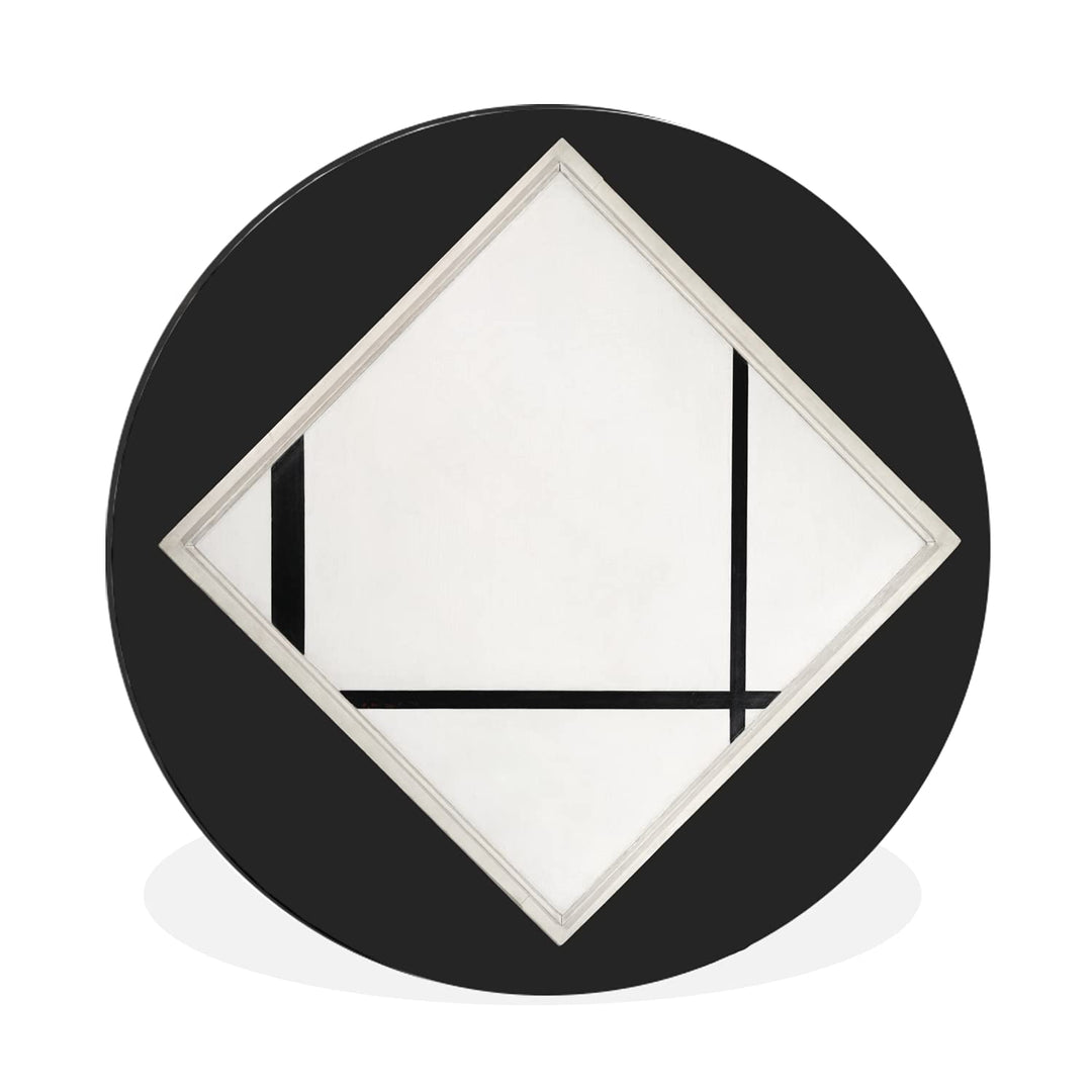 MuchoWow Wandbild Rund Wanddeko Deko Wohnzimmer Bilder 60x60 cm Komposition 4 - Piet Mondrian, 60x60