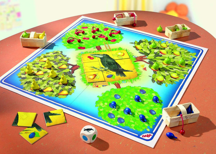 HABA 3403 Der Frucht Cuervo Teo tischset Kinder, Mehrfarbig, Talla única Brettspiel, Brettspiel