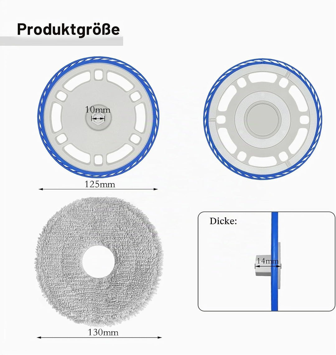4 Wischtücher mit 2 Ersatzhalterung Zubehör für Ecovacs Deebot T30 Pro Omni/ T30s/ T30s Pro/ N30 Pro