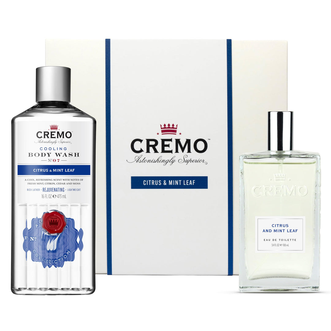 CREMO CITRUS & MINT LEAF Geschenk Set für Männer - Eau de toilette 100ml + Gel Douche 473ml - frisch