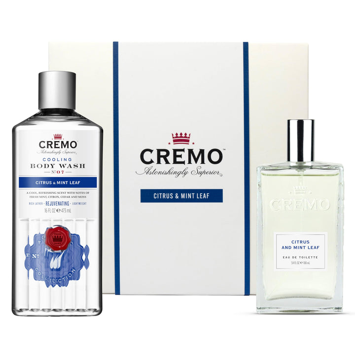 CREMO CITRUS & MINT LEAF Geschenk Set für Männer - Eau de toilette 100ml + Gel Douche 473ml - frisch