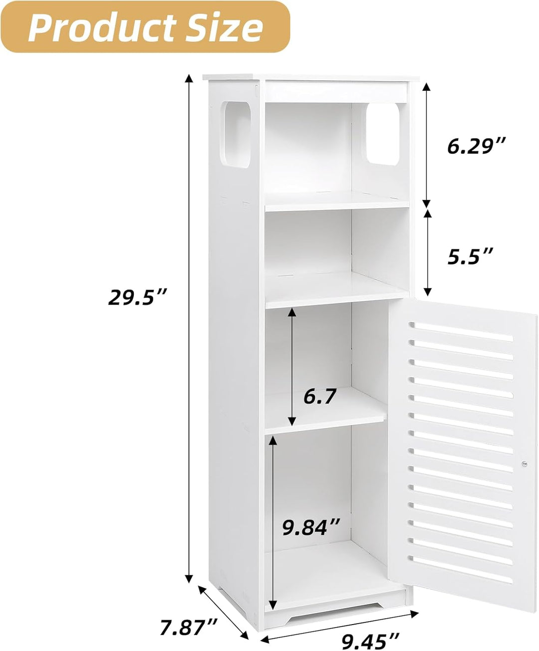 Wasserdichter Badezimmerschrank, weisser Boden, stehender Aufbewahrungsschrank, Heimaufbewahrung, Mö