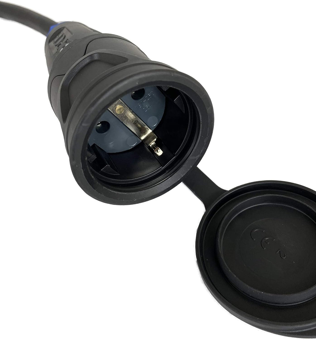 NWP Adapter CEE Stecker 230V 16A auf Schuko Kupplung - 3x2,5mm² Gummischlauchleitung - IP44 - Für Ca
