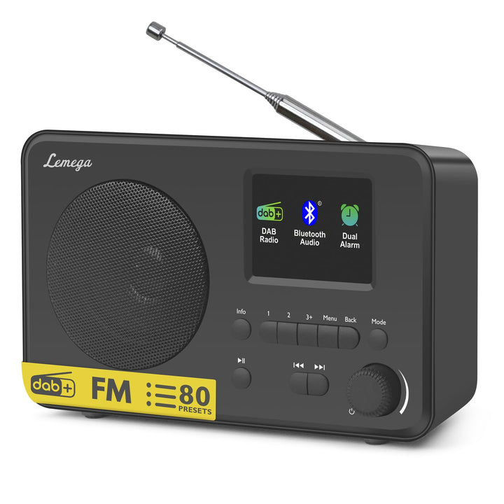 LEMEGA DR3-Max DAB/DAB+/UKW-Digitalradio – Bluetooth-Streaming, tragbares Radio mit 2,4-Zoll-Farbdis