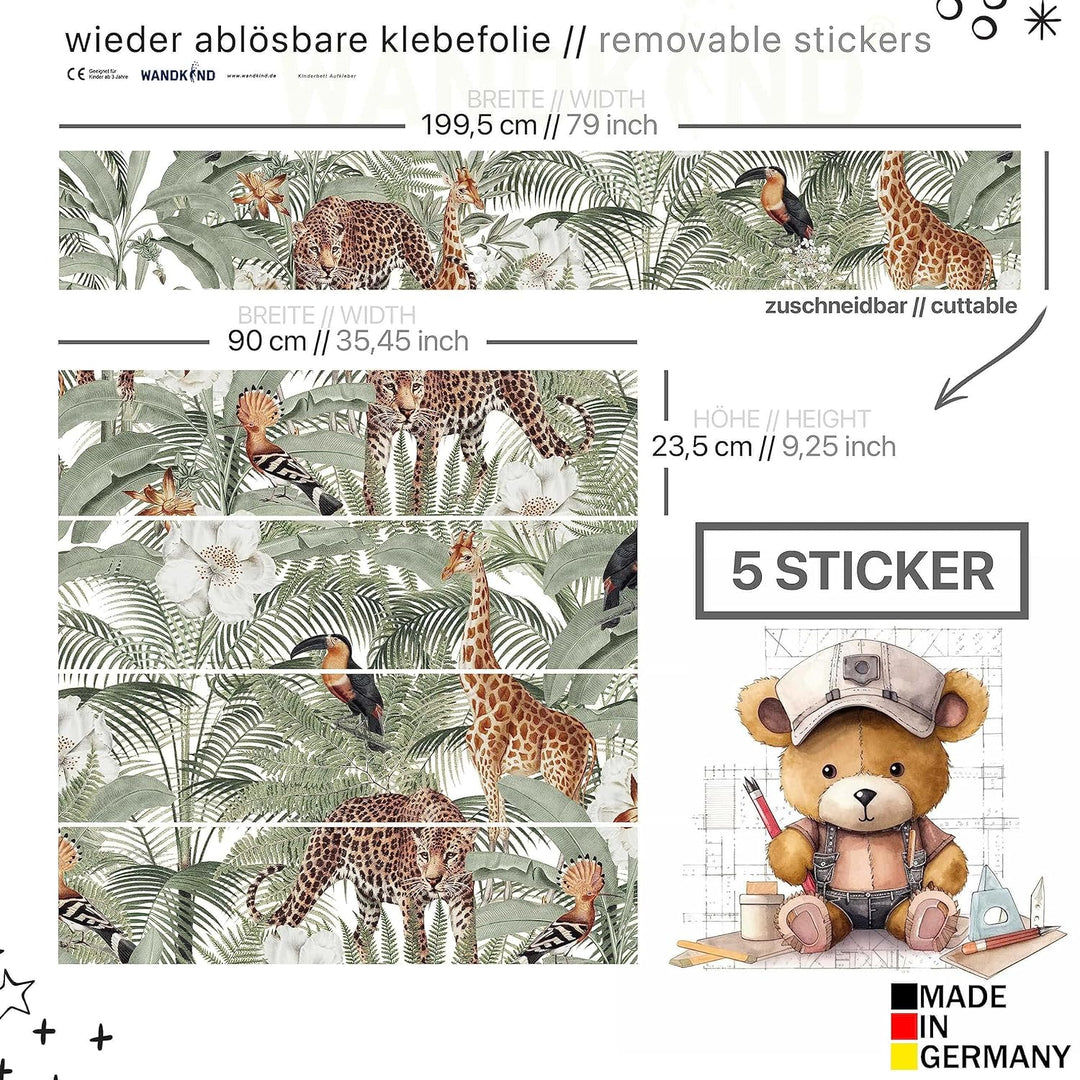 WANDKIND Aufkleber für IKEA KURA Kinderbett Hochbett Klebefolie Möbelfolie Sticker Kinderzimmer Dsch