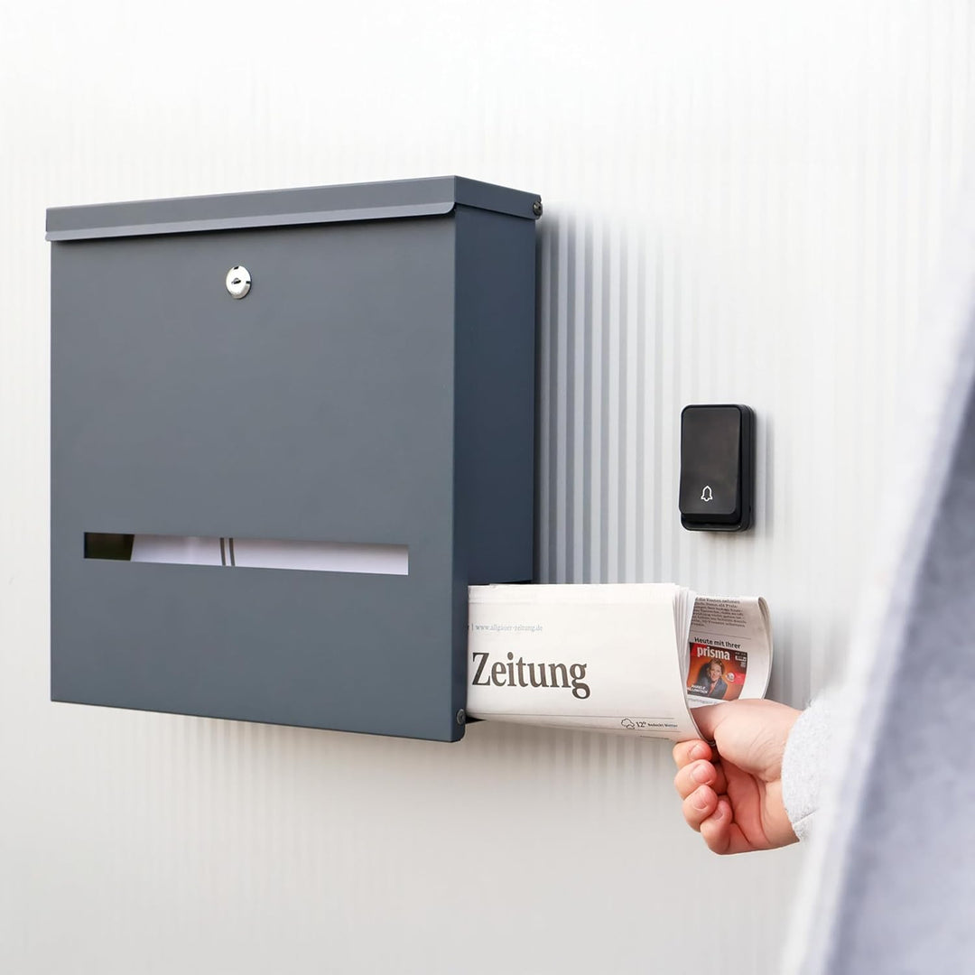 Briefkasten Anthrazit personalisierbar I Moderner Postkasten inkl. Sichtfenster I Langlebiger Briefk
