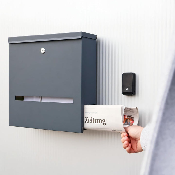 Briefkasten Anthrazit personalisierbar I Moderner Postkasten inkl. Sichtfenster I Langlebiger Briefk