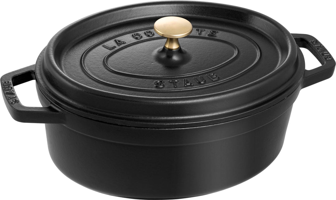 STAUB Cocotte, Gusseisen Bräter mit Deckel, 27 cm, 3,2 L, Oval, Alle Herdarten inkl Induktion, Made