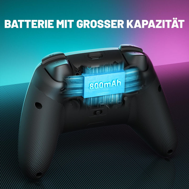 ECHTPower PC Wireless Controller, 1000Hz Gaming-Controller mit RGB/Hall-Joystick/Turbo/Vibration/800