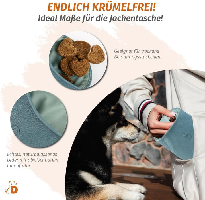 Pantolinos DOGOLINO® Leckerli-Beutel für Hunde aus Leder - Leckerlitasche - Futterbeutel für Hundetr