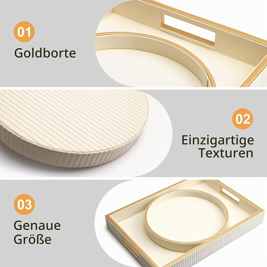 SANZIE Ledertablett, Schreibtisch-Aufbewahrung, Organizer, Premium-Serviertablett, dekoratives Table