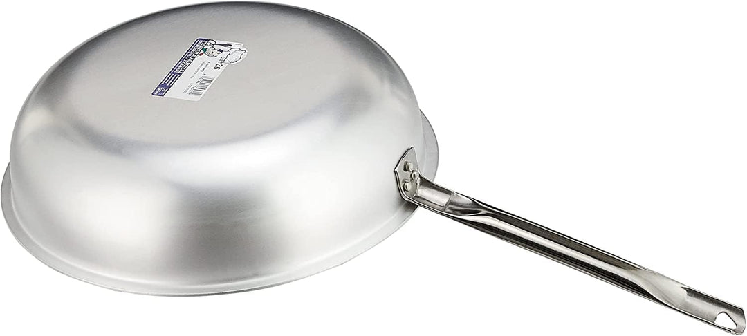 Pentole Agnelli Pfanne zum Wenden von Pasta und Risotto mit Rohrstiel, aus Aluminium 3 mm 28 cm silb
