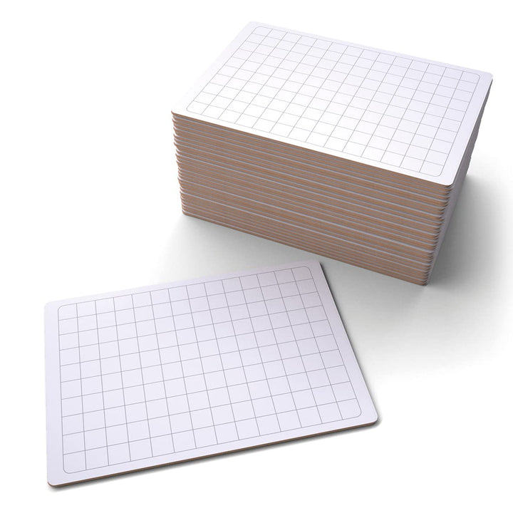 Show-me Gridded 'Rigid' Whiteboards, Pack of 30 30 Pack, 30 Pack