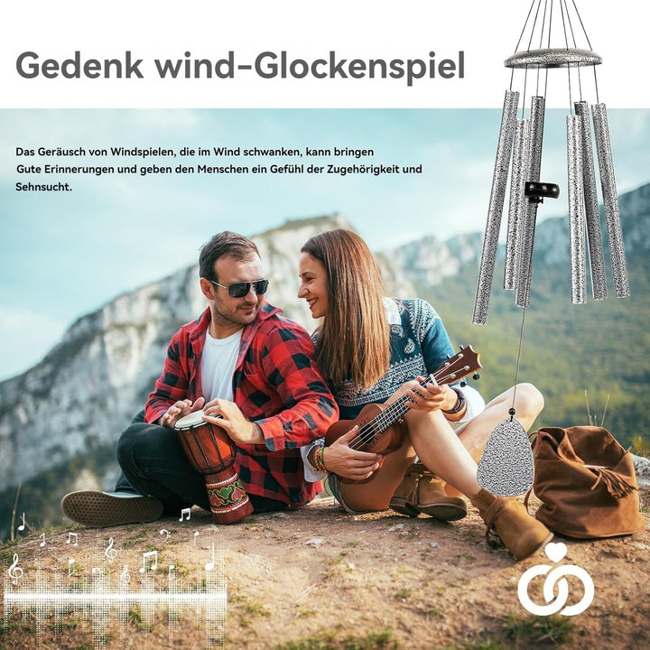 Windspiel für draussen, 6-Röhren-Klangspiel für Garten, Balkon und Terrasse, Hängende Gartendekorati