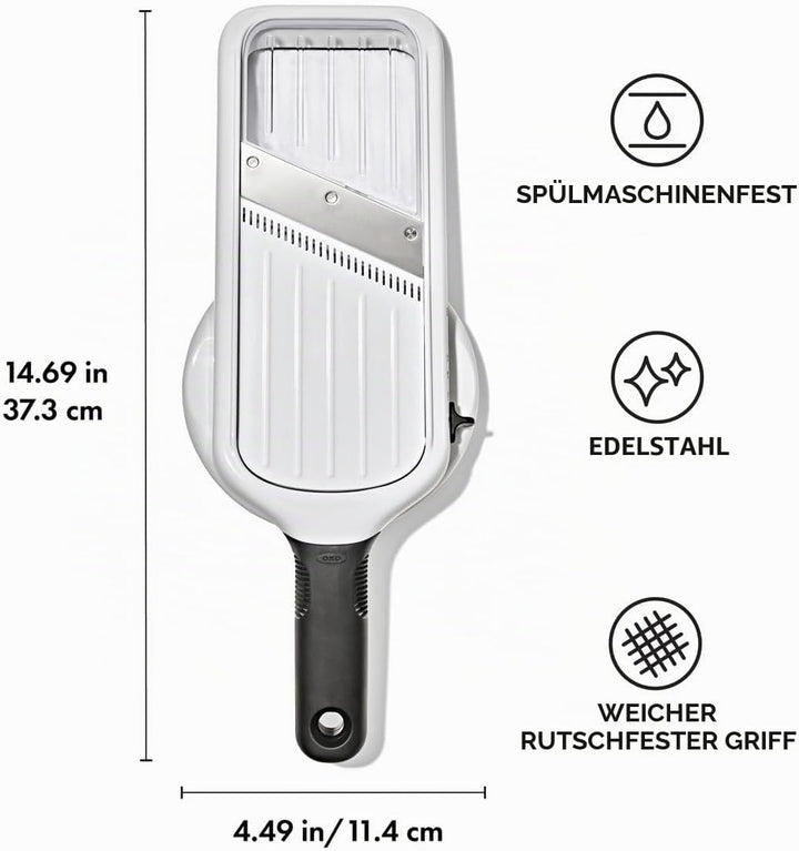OXO Good Grips Präzisions-Hand-Gemüsehobel - Kompaktes einstellbares Schneidgerät mit 5 Klingeneinst