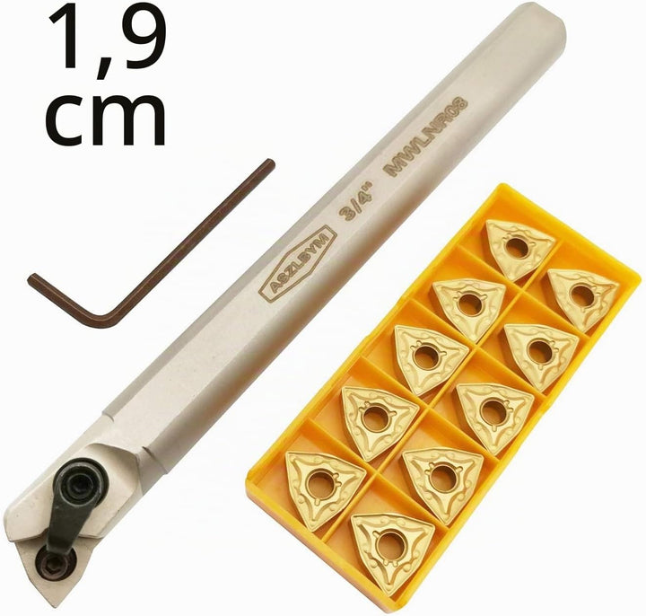 ASZLBYM 3/4" Drehmeissel Bohrstange 20mm Hartmetall Drehmeissel Drehwerkzeughalter S20R-MWLNR08 Hart