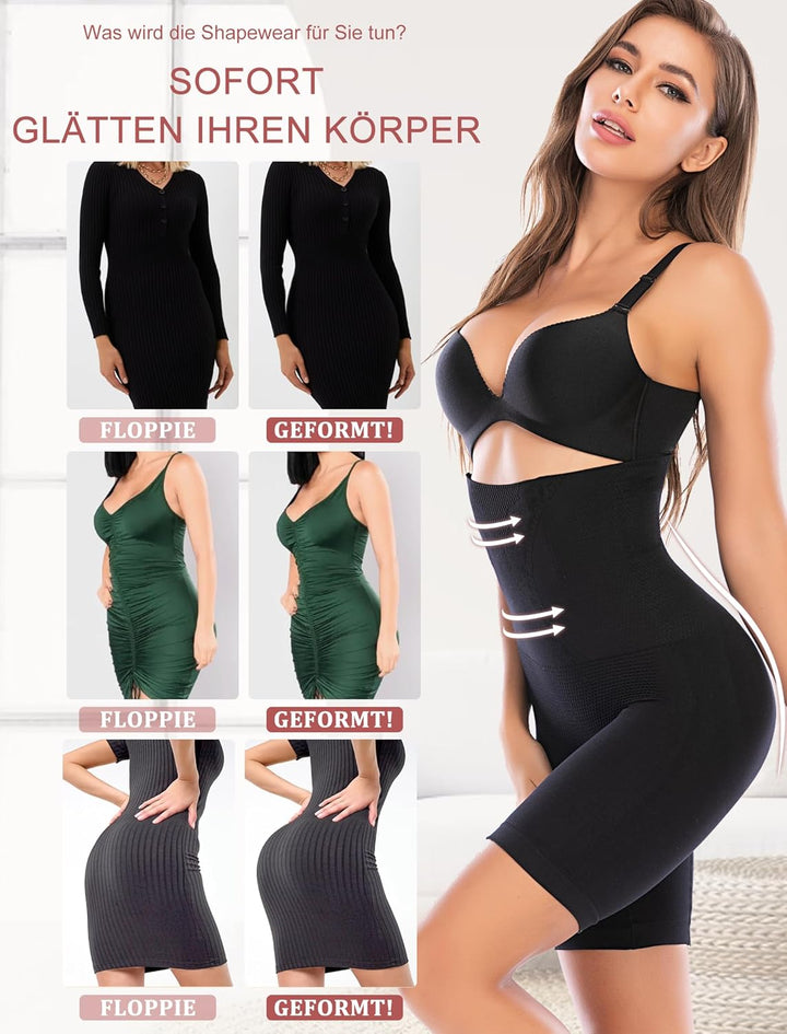 SURE YOU LIKE Damen Figurenformend Miederpant Miederhose Mit Bein Shapewear Hohe Taille Body Shaper