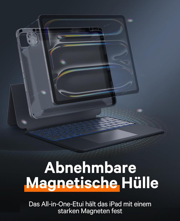 CHESONA für iPad Air 13 Zoll Hülle mit Tastatur, BackStand Rugged für iPad Pro 12.9 Tastatur mit Tou