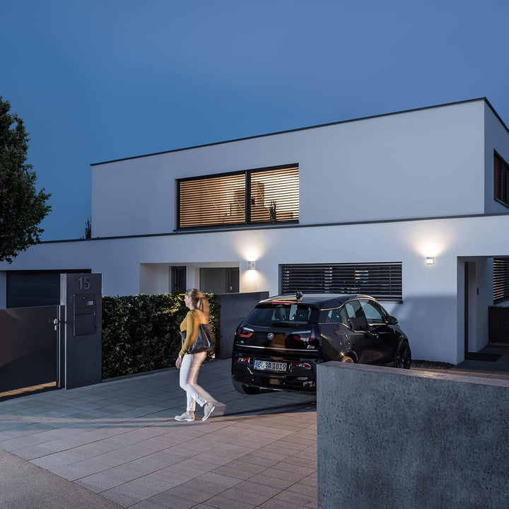 Theben 1020903 theLeda D U AL – LED-Leuchte mit Bewegungsmelder, Design-Aussenlampe, Wandlampe, 11,5