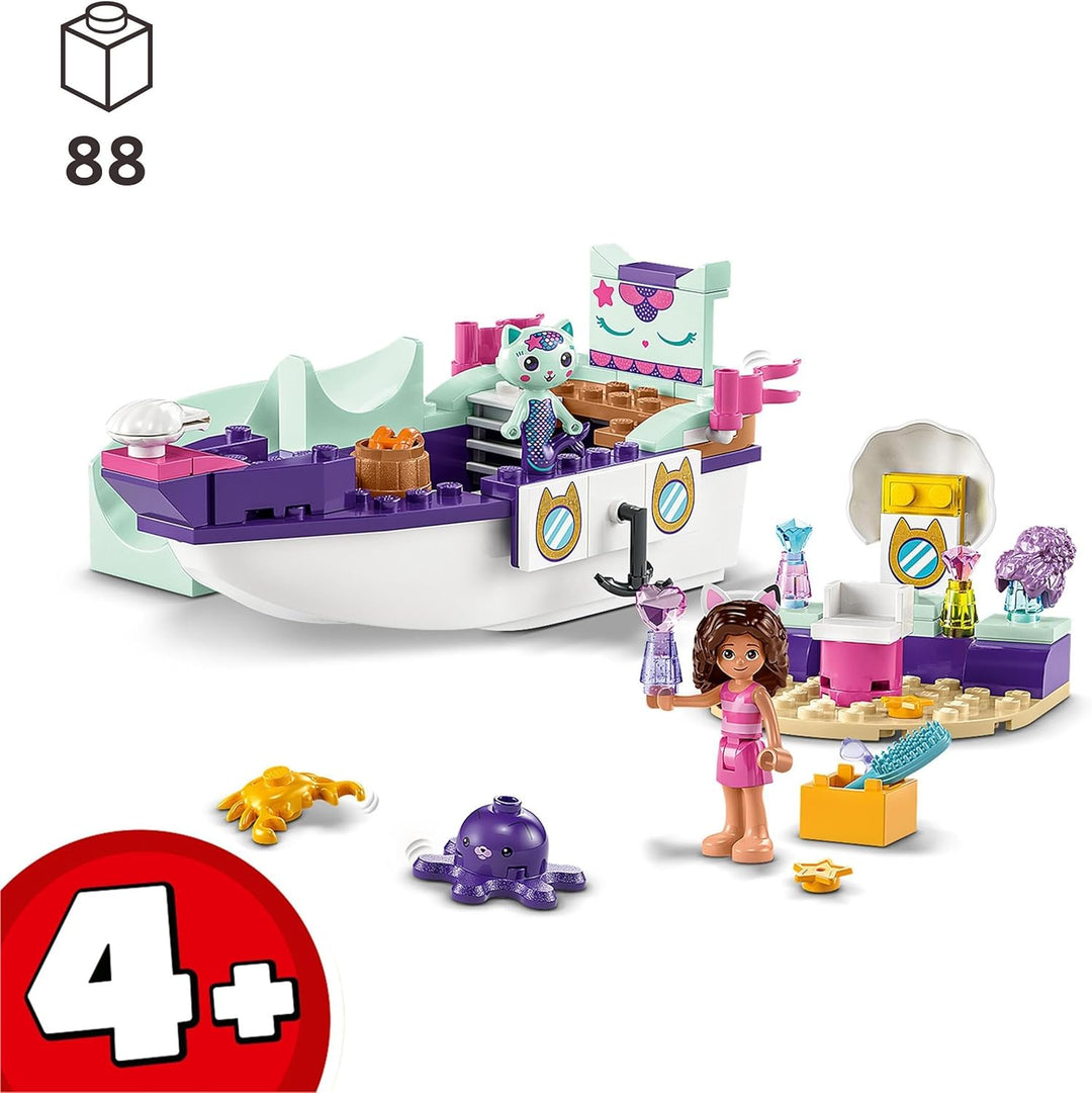 LEGO Gabby's Dollhouse Gabby & Meerkatze Schiff & Spa Boot Set mit Schönheitssalon, Puppenhaus mit F