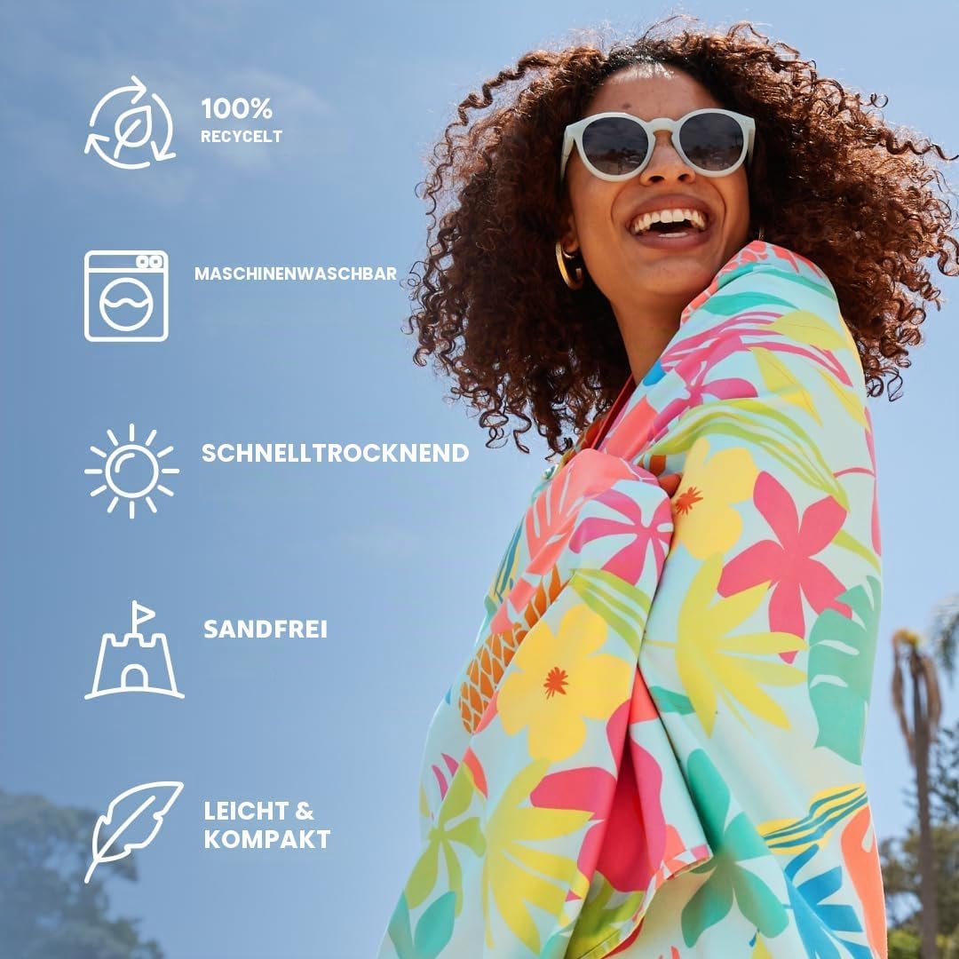 Dock &amp; Bay Strandhandtuch - Schnell trocknende Mikrofaser, ohne Sand - Kompakt, Leicht - 100% recyce