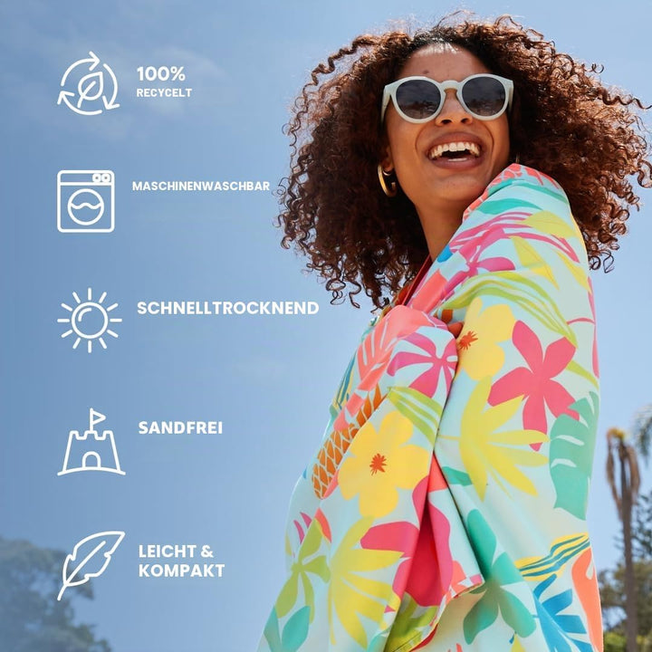 Dock &amp; Bay Strandhandtuch - Schnell trocknende Mikrofaser, ohne Sand - Kompakt, Leicht - 100% recyce