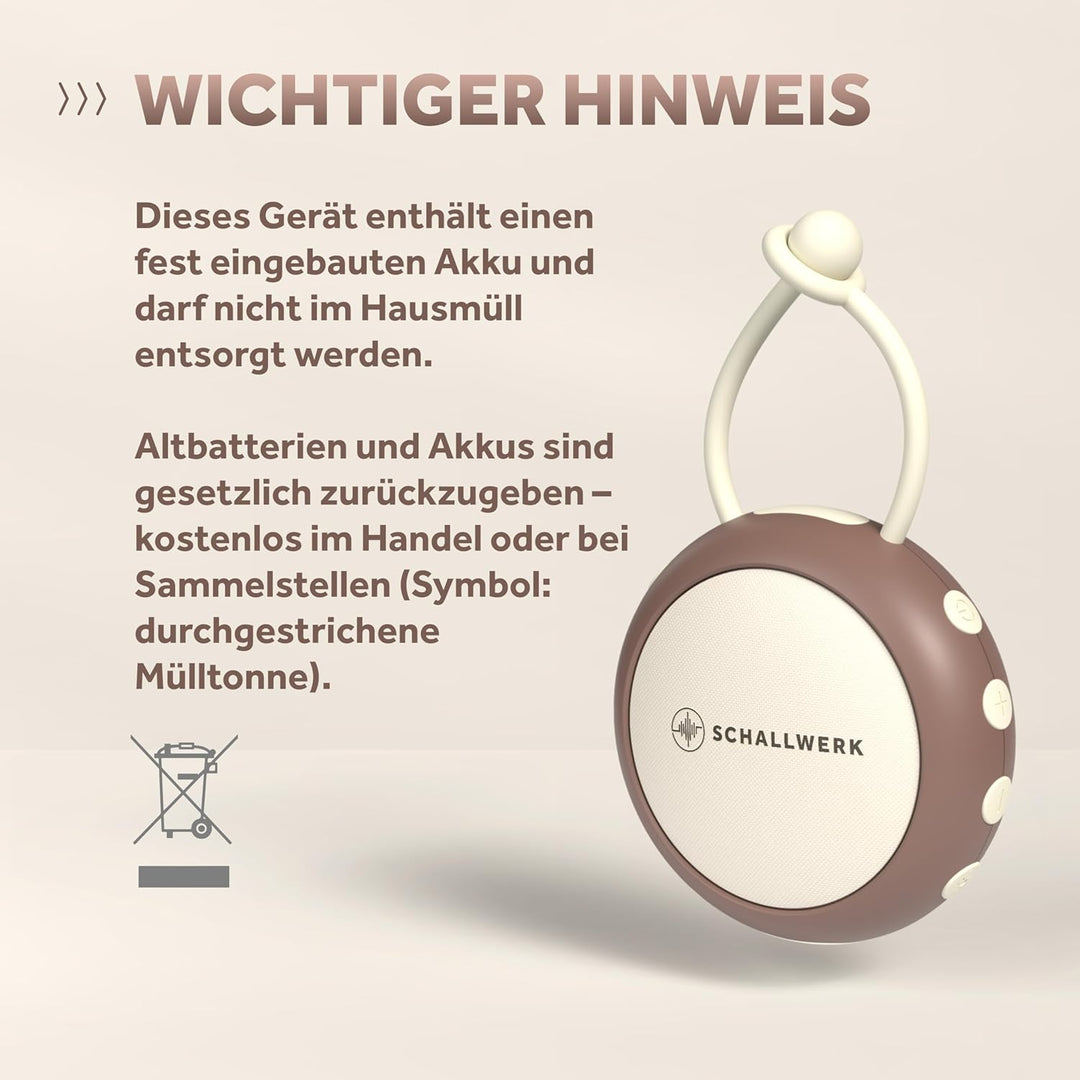 Schallwerk® White Noise Machine Baby – Einschlafhilfe für Babys & Erwachsene mit weissem Rauschen, N