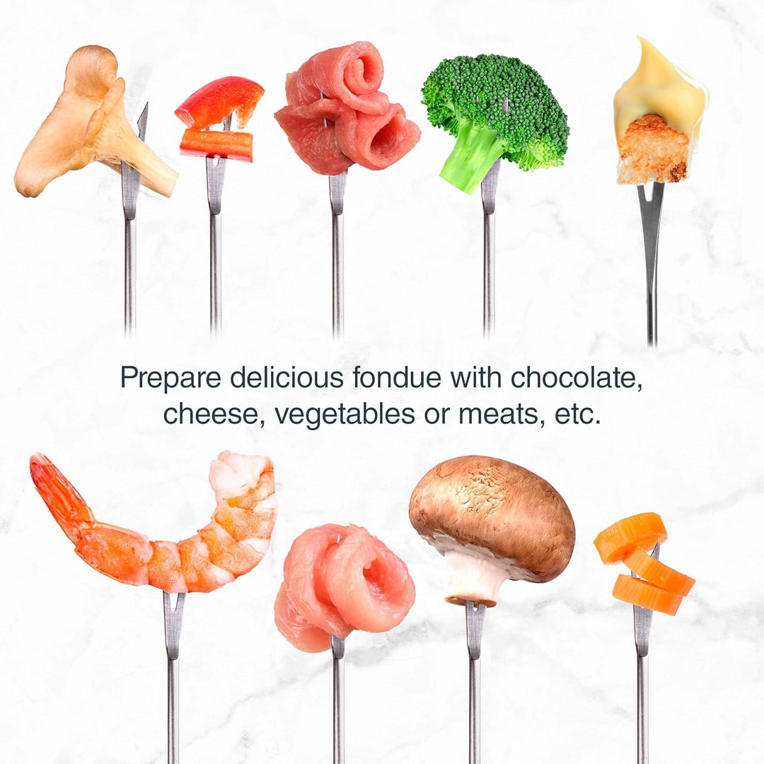 Lacor - 71711 - Fondue-Set aus emailliertem Eisen, Eisenständer mit Holzsockel, induktionsgeeignet,