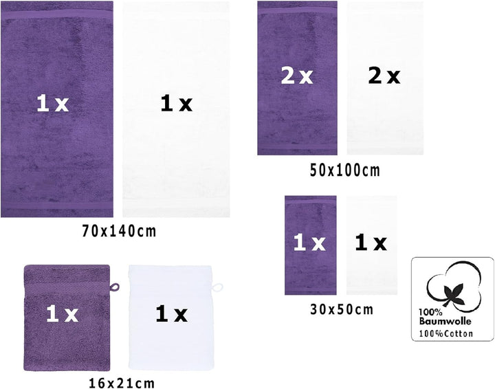 Betz 10-TLG. Handtuch-Set Premium 100% Baumwolle 2 Duschtücher 4 Handtücher 2 Gästetücher 2 Waschhan